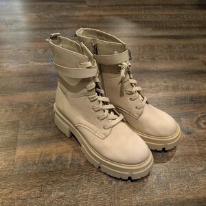 Beige Chunky Boots
